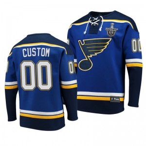 2020 Stanley Cup Playoffs Blues Custom Jersey Hoodie Navy - Sale