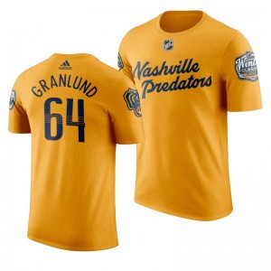 2020 Winter Classic Nashville Predators Mikael Granlund Yellow Team Logo T-Shirt - Sale