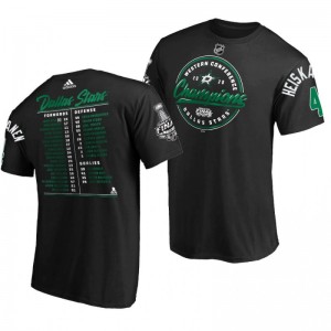Men 2020 Western Conference Champions Stars Miro Heiskanen Black Roster T-Shirt - Sale