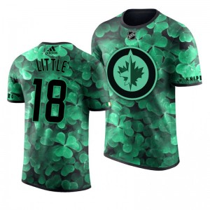 Jets Bryan Little St. Patrick's Day Green Lucky Shamrock Adidas T-shirt - Sale