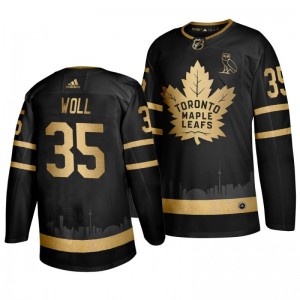 Maple Leafs Golden Edition #35 Joseph Woll OVO branded Black Jersey - Sale