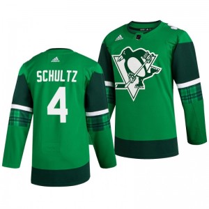 Penguins Justin Schultz 2020 St. Patrick's Day Authentic Player Green Jersey - Sale