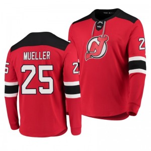 Devils Mirco Mueller Red Adidas Platinum Long Sleeve Jersey T-Shirt - Sale