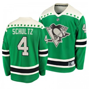 Penguins Justin Schultz 2020 St. Patrick's Day Replica Player Green Jersey - Sale