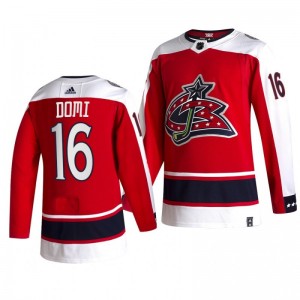 Blue Jackets Max Domi 2021 Reverse Retro Red Authentic Jersey - Sale
