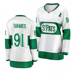 Toronto Maple Leafs John Tavares Women's White St. Pats Premier Breakaway Player Jersey - Sale
