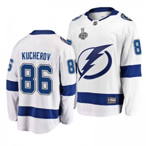 Lightning Nikita Kucherov Men's 2020 Stanley Cup Final Breakaway Player Away White Jersey - Sale