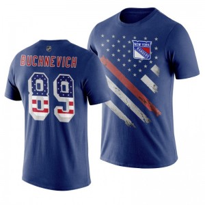 Pavel Buchnevich Rangers Blue Independence Day T-Shirt - Sale