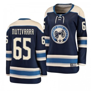 Women's Blue Jackets Markus Nutivaara Fanatics Breakaway Player Navy Alternate Jersey - Sale