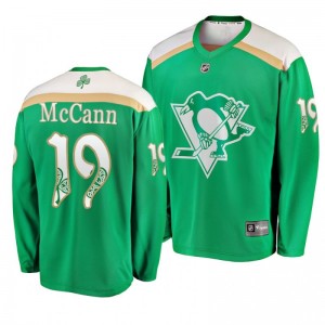 Penguins Jared McCann 2019 St. Patrick's Day Replica Fanatics Branded Jersey Green - Sale