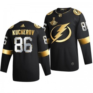 Nikita Kucherov Lightning 2020 Stanley Cup Champions Jersey Black Authentic Golden Limited - Sale