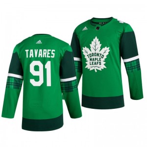 Maple Leafs John Tavares 2020 St. Patrick's Day Authentic Player Green Jersey - Sale