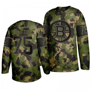 Bruins Connor Clifton Green Camouflage Memorial Day Jersey - Sale