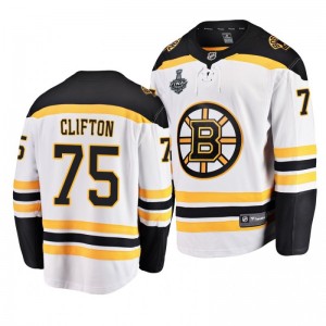 Bruins 2019 Stanley Cup Final Connor Clifton Away Breakaway White Youth Jersey - Sale
