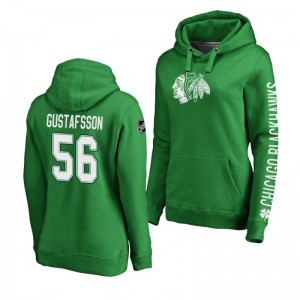 Erik Gustafsson Chicago Blackhawks St. Patrick's Day Green Women's Pullover Hoodie - Sale