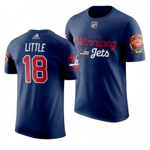 Winnipeg Jets Bryan Little 2019 Heritage Classic Saskatchewan Navy T-Shirt - Sale
