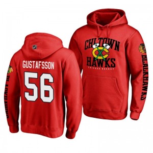 Erik Gustafsson Blackhawks Hometown Collection Red Pullover Hoodie - Sale