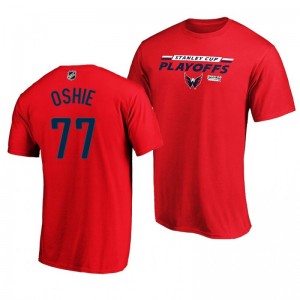 2020 Stanley Cup Playoffs Bound Top Capitals T. J. Oshie Red T-Shirt - Sale