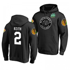 Chicago Blackhawks 2019 Winter Classic Duncan Keith Black Primary Logo Pullover Hoodie - Sale