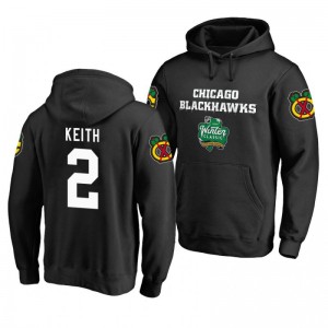 Chicago Blackhawks 2019 Winter Classic Duncan Keith Black Alternate Logo Pullover Hoodie - Sale