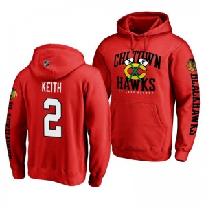 Duncan Keith Blackhawks Hometown Collection Red Pullover Hoodie - Sale