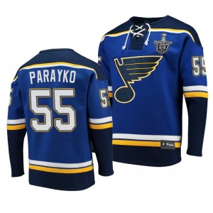 2020 Stanley Cup Playoffs Blues Colton Parayko Jersey Hoodie Navy - Sale