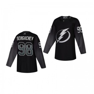 Mikhail Sergachev Lightning Youth Black Alternate Authentic Third Jersey - Sale