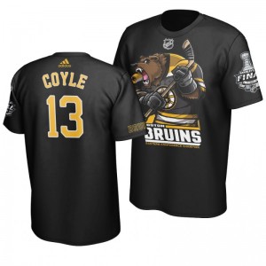 2019 Stanley Cup Final Bruins Charlie Coyle Cartoon Mascot T-Shirt - Black - Sale