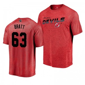 Jesper Bratt New Jersey Devils Red Amazement Raglan Player T-Shirt - Sale