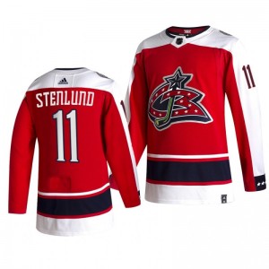 Blue Jackets kevin stenlund 2021 Reverse Retro Red Authentic Jersey - Sale