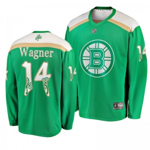Boston Bruins Chris Wagner 2019 St. Patrick's Day Green Replica Fanatics Branded Jersey - Sale