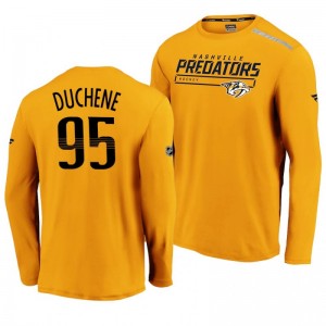 Predators Matt Duchene 2020 Authentic Pro Clutch Long Sleeve Yellow T-Shirt - Sale