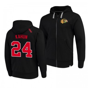 Chicago Blackhawks Dominik Kahun Black Indestructible Full-Zip Player Hoodie - Sale