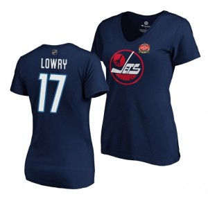 Jets Adam Lowry Women's 2019 Heritage Classic Primary Logo T-Shirt Navy - Sale