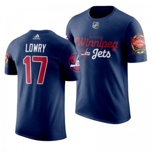 Winnipeg Jets Adam Lowry 2019 Heritage Classic Saskatchewan Navy T-Shirt - Sale