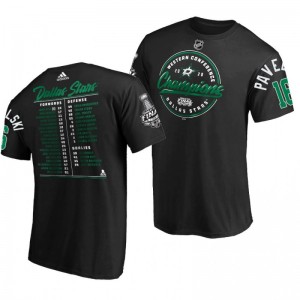 Men 2020 Western Conference Champions Stars Joe Pavelski Black Roster T-Shirt - Sale