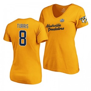 Nashville Predators Kyle Turris Gold 2020 Winter Classic Women's T-Shirt - Sale