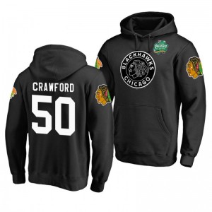 Chicago Blackhawks 2019 Winter Classic Corey Crawford Black Primary Logo Pullover Hoodie - Sale