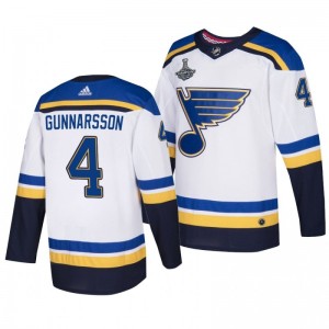 Blues 2019 Stanley Cup Champions White Adidas Authentic Carl Gunnarsson Jersey - Sale
