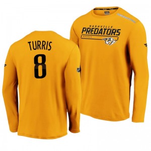 Predators Kyle Turris 2020 Authentic Pro Clutch Long Sleeve Yellow T-Shirt - Sale