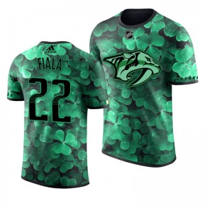 Predators Kevin Fiala St. Patrick's Day Green Lucky Shamrock Adidas T-shirt - Sale