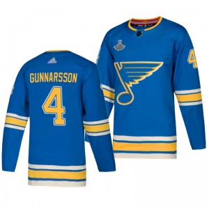 Blues Carl Gunnarsson 2019 Stanley Cup Champions Authentic Alternate Blue Jersey - Sale