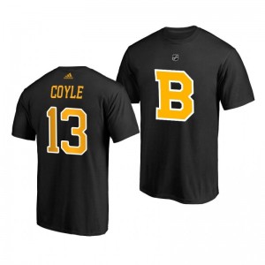 Charlie Coyle Bruins Black Authentic Stack T-Shirt - Sale