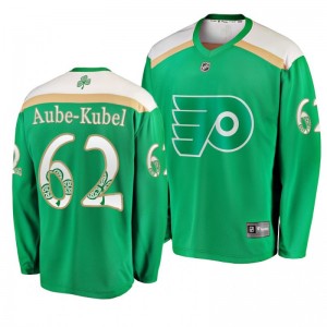 Flyers Nicolas Aube-Kubel 2019 St. Patrick's Day Replica Fanatics Branded Jersey Green - Sale