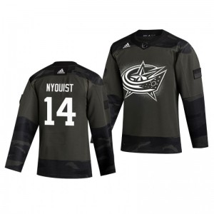 Gustav Nyquist 2019 Veterans Day Blue Jackets Practice Authentic Jersey - Sale