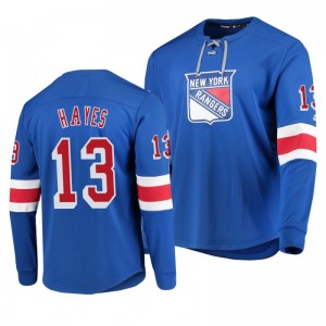 Rangers Kevin Hayes Blue Platinum Long Sleeve Jersey T-Shirt - Sale