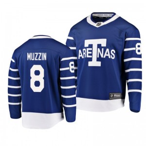 Men's Toronto Arenas Jake Muzzin #8 Blue Throwback Breakaway Player Jersey - Sale