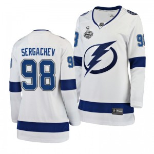 Lightning Mikhail Sergachev Women's 2020 Stanley Cup Final Breakaway Player Away White Jersey - Sale