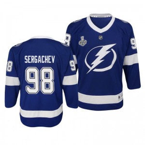 Lightning Mikhail Sergachev Youth 2020 Stanley Cup Final Replica Player Home Blue Jersey - Sale