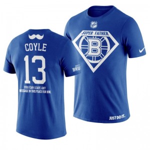 Boston Bruins Charlie Coyle Navy Father's Day Super Dad T-shirt - Sale